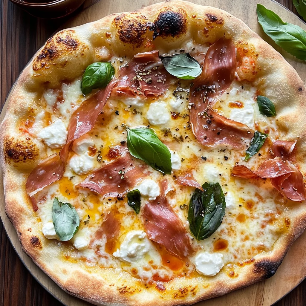 White Pizza with Prosciutto & Hot Honey