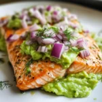 Baked Salmon with Avocado Mash