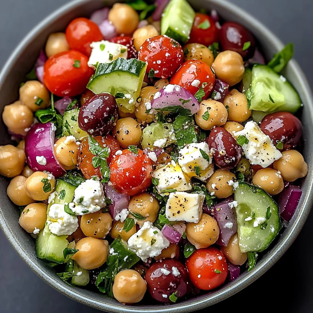 Best Mediterranean Chickpea Feta Salad Recipe