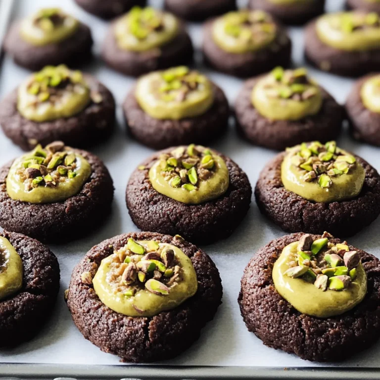 Chocolate Pistachio Cream Thumbprints