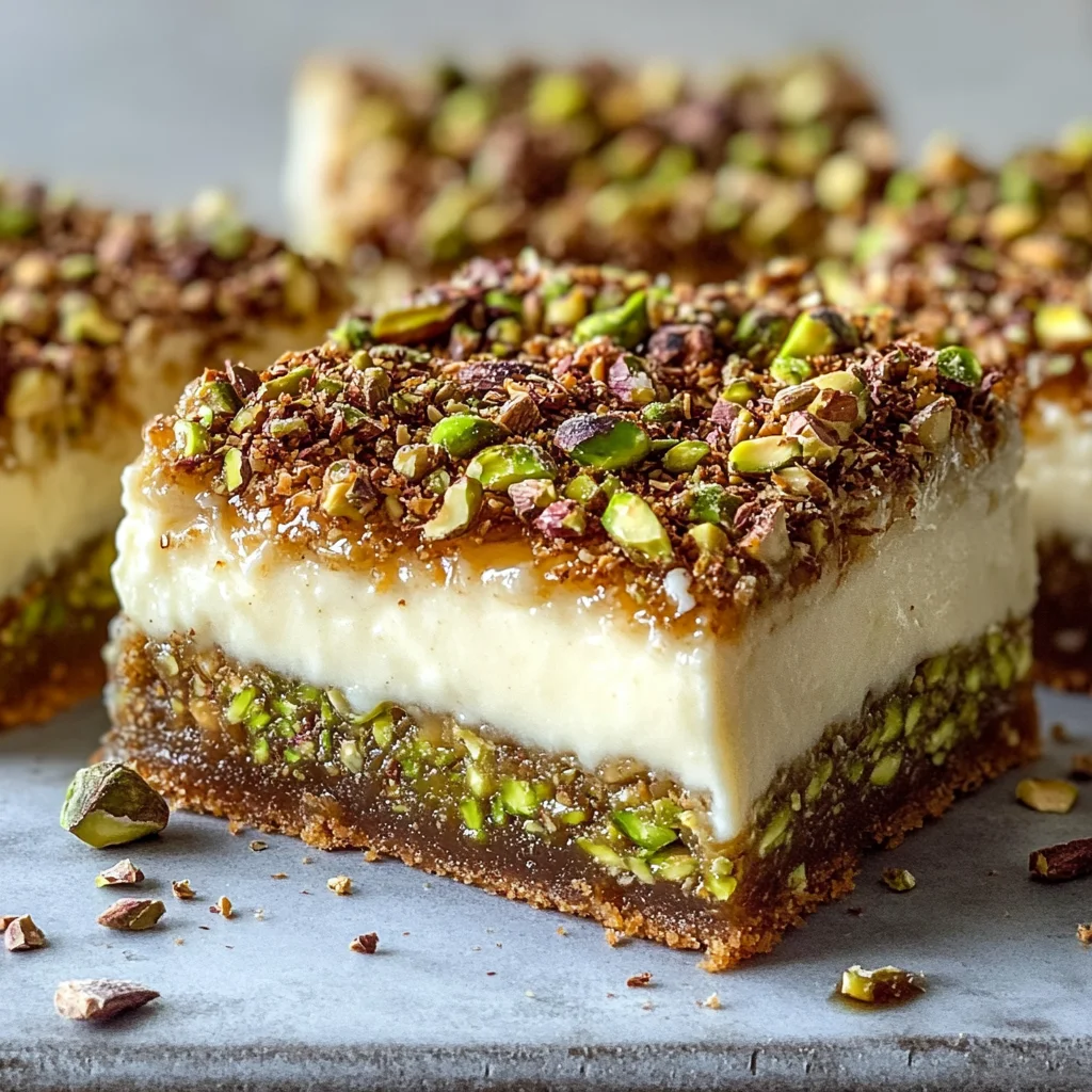 Greek Honey Pistachio Cheesecake Bars: Creamy Delight!