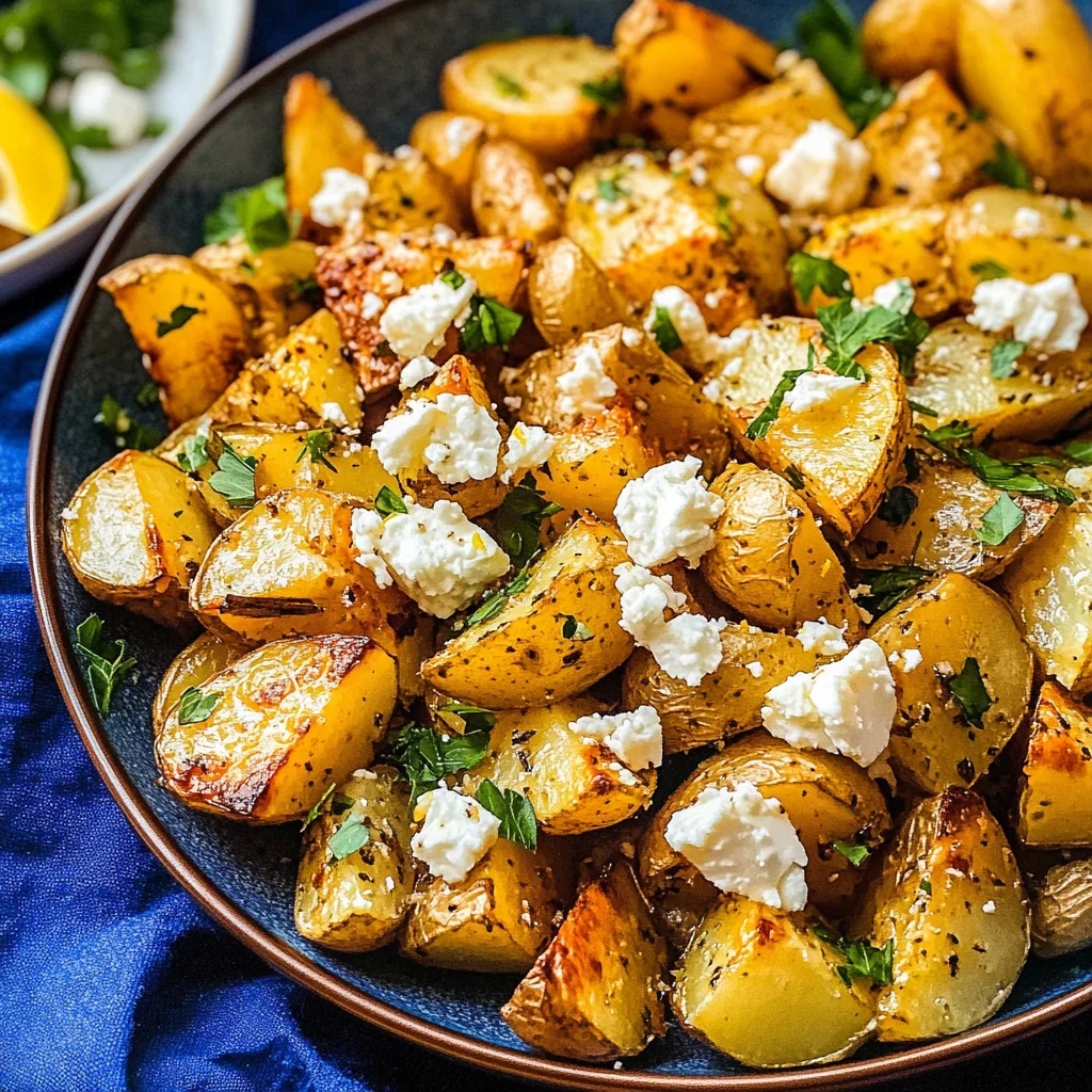 Greek Lemon Feta Roasted Potatoes