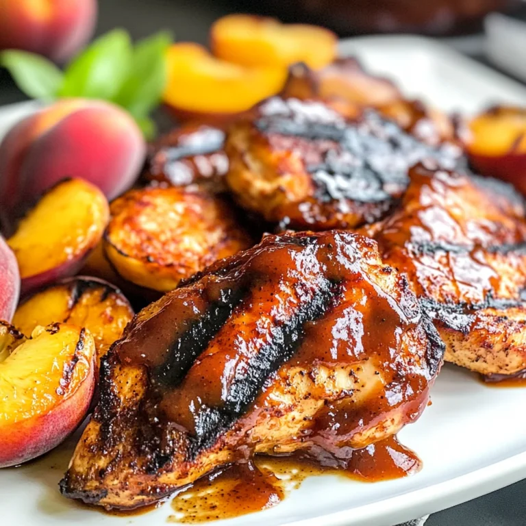 Grilled Bourbon Peach BBQ Chicken