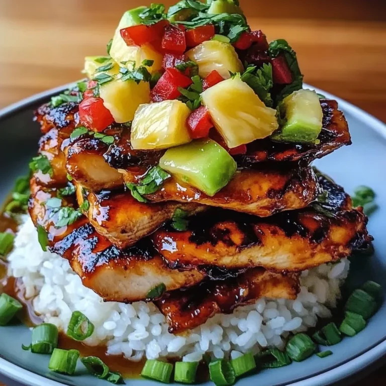 Hawaiian Huli Huli Chicken Stack