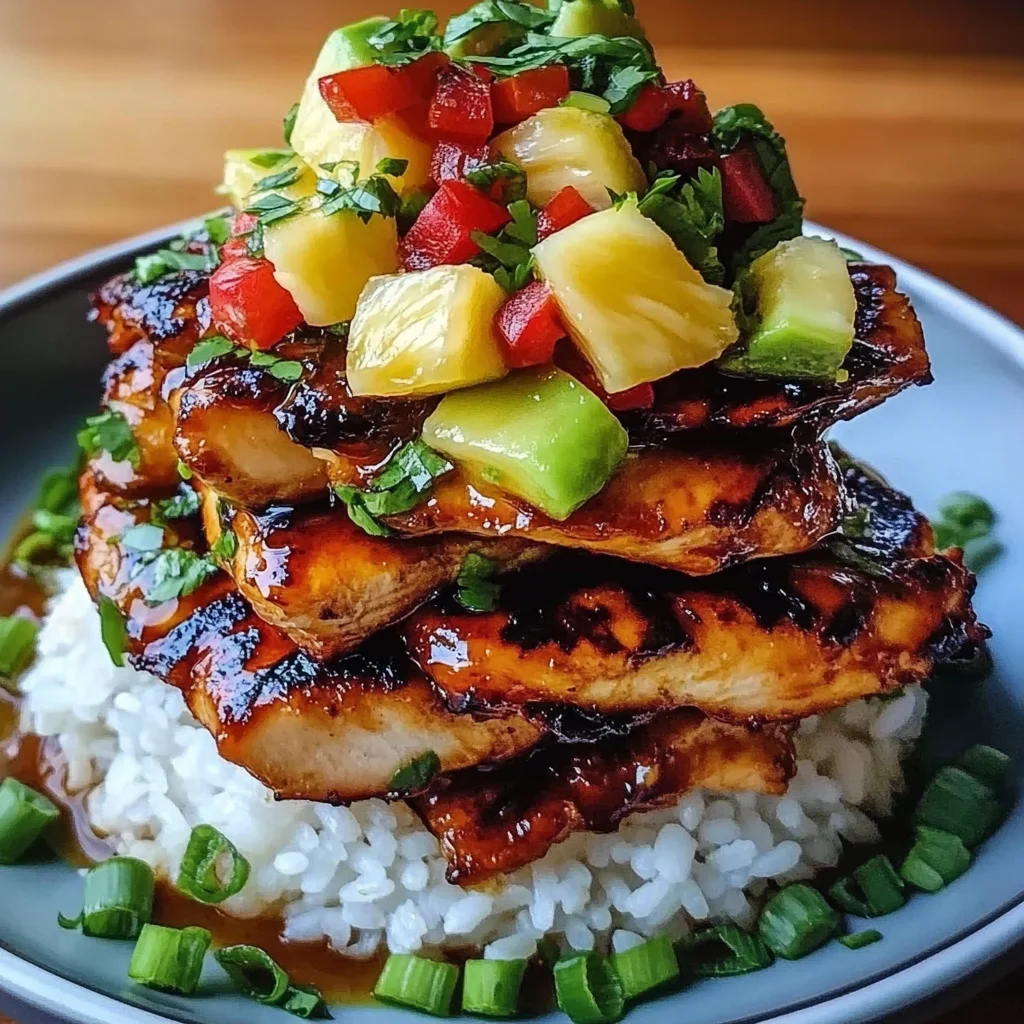 Hawaiian Huli Huli Chicken Stack
