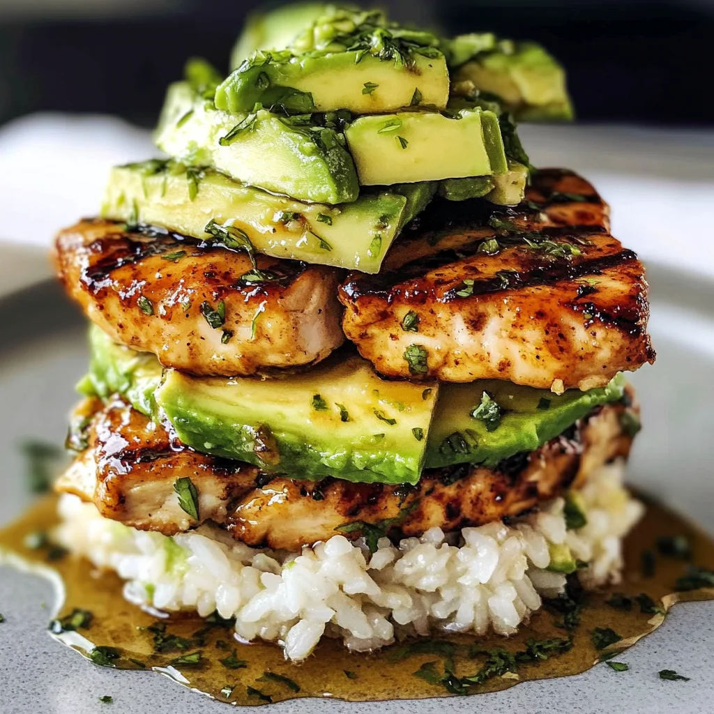 Honey Lime Chicken & Avocado Rice Stack