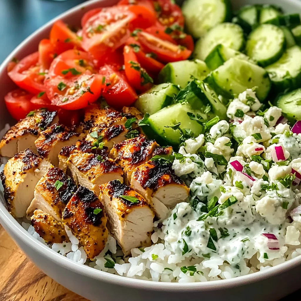 Juicy Mediterranean Chicken Bowl with Rice