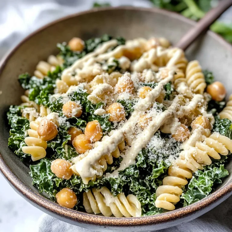 Kale Caesar Pasta Salad