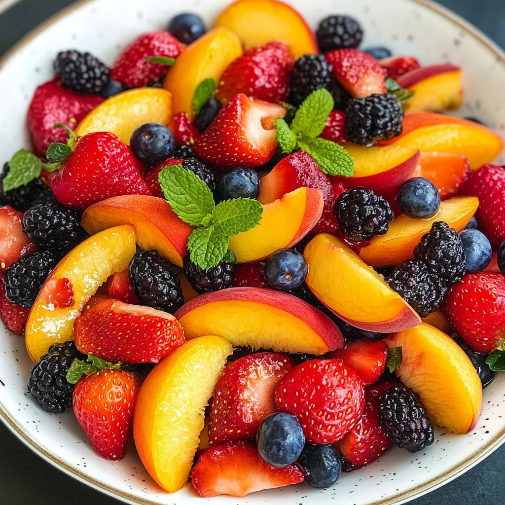 Peach Berry Fruit Salad (Paleo or Vegan!)