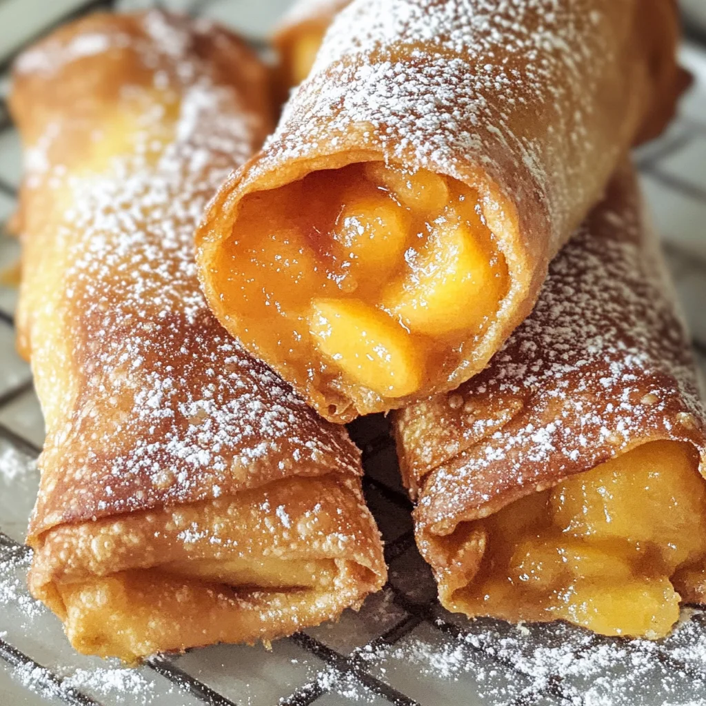 Peach Cobbler Egg Rolls