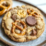 Peanut Butter Cup Cookies with Pretzels