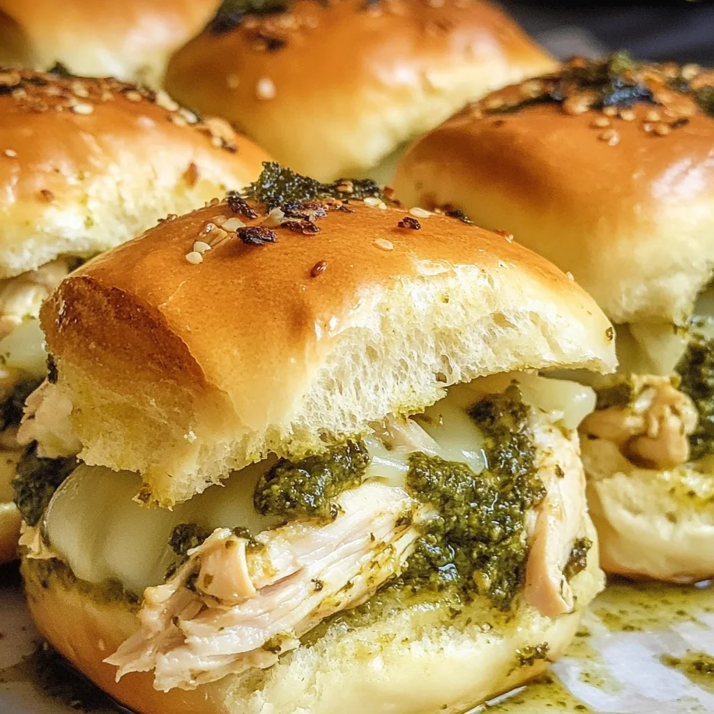Pesto Chicken Pull Apart Sliders
