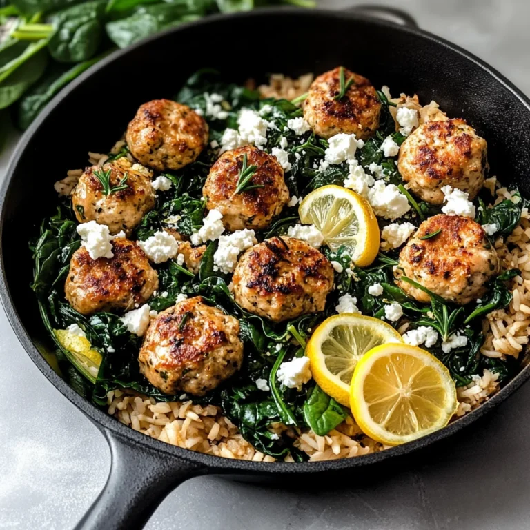 Rosemary & Lemon Chicken Meatball Skillet