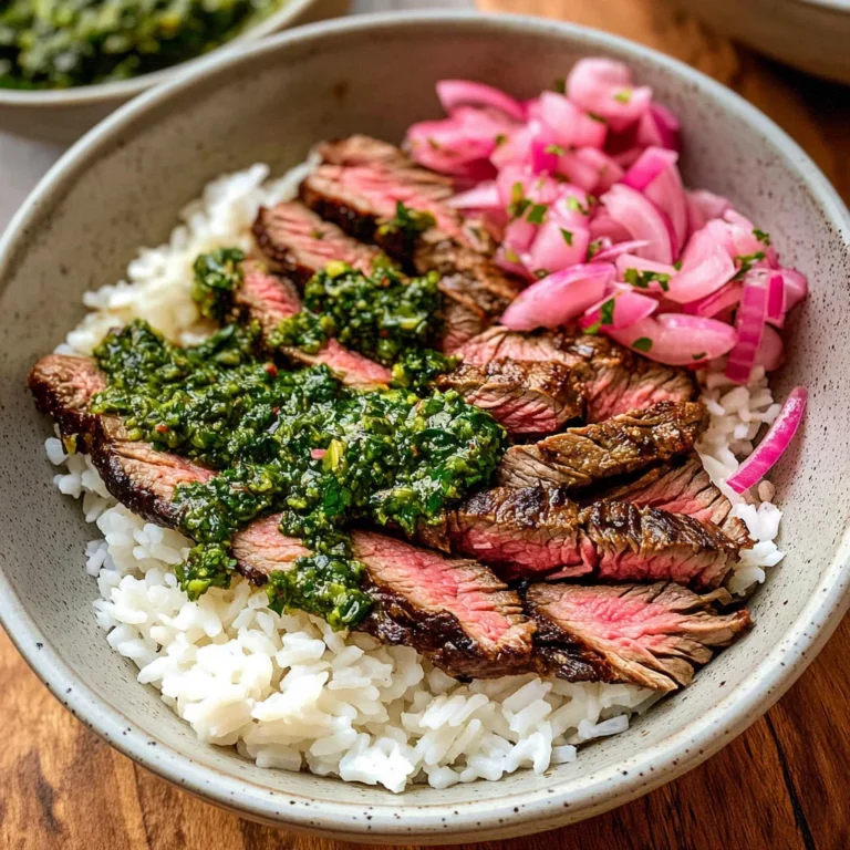 Skirt Steak Rice Bowls with Chimichurri Sauce
