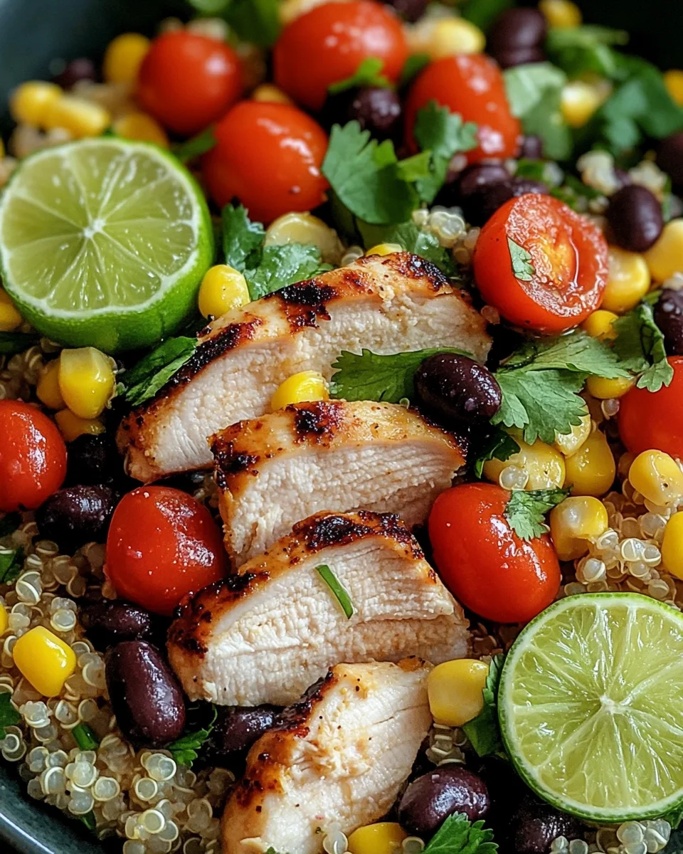 Southwest Quinoa Chicken Salad with Lime Dressing
