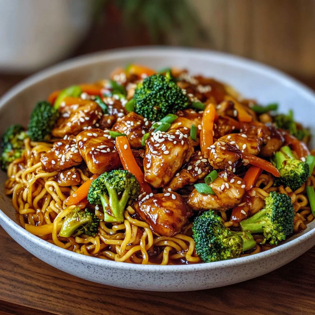Sticky Garlic Chicken Noodles – Sweet, Savory & So Flavorful