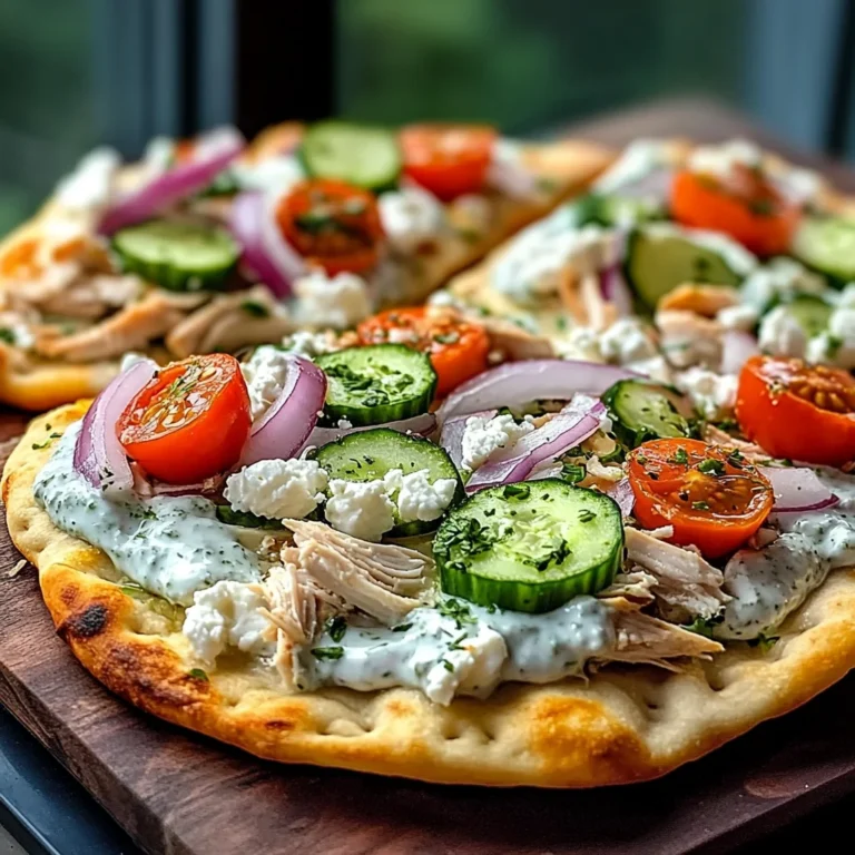 Tzatziki Chicken Veggie Naan Pizza