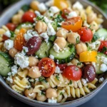 mediterranean chickpea pasta salad