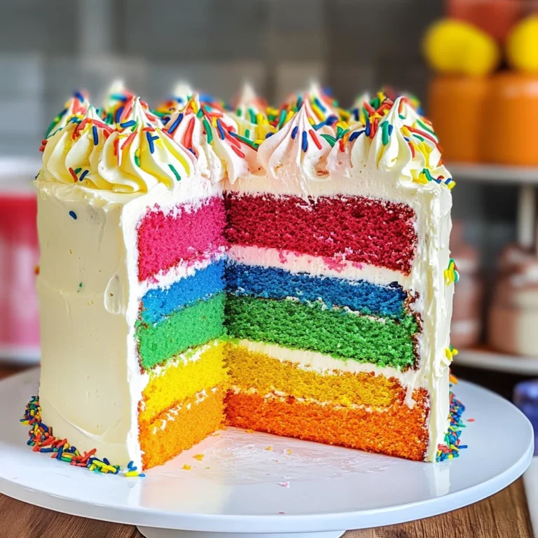 6 Layer Rainbow Cake Recipe with Easy Buttercream Frosting