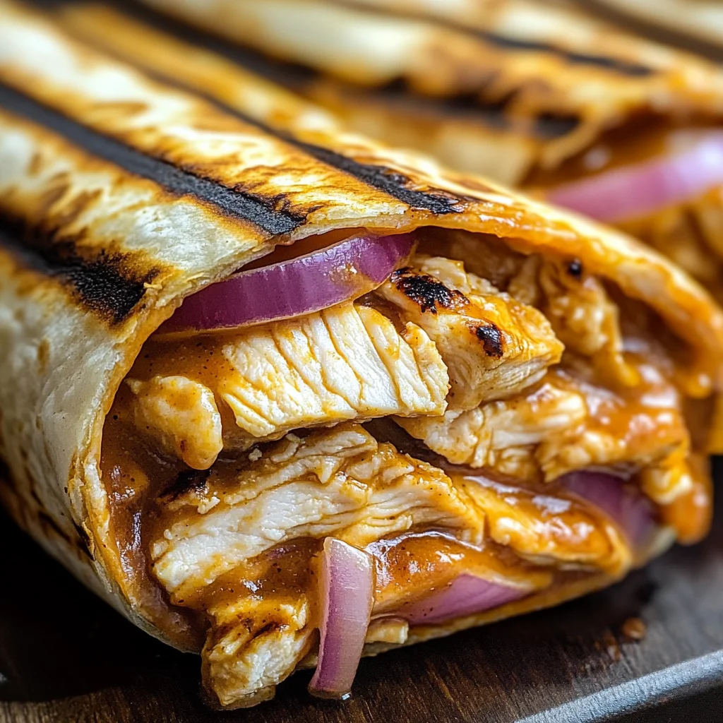 BBQ Grilled Chicken & Cheddar Stuffed Wraps