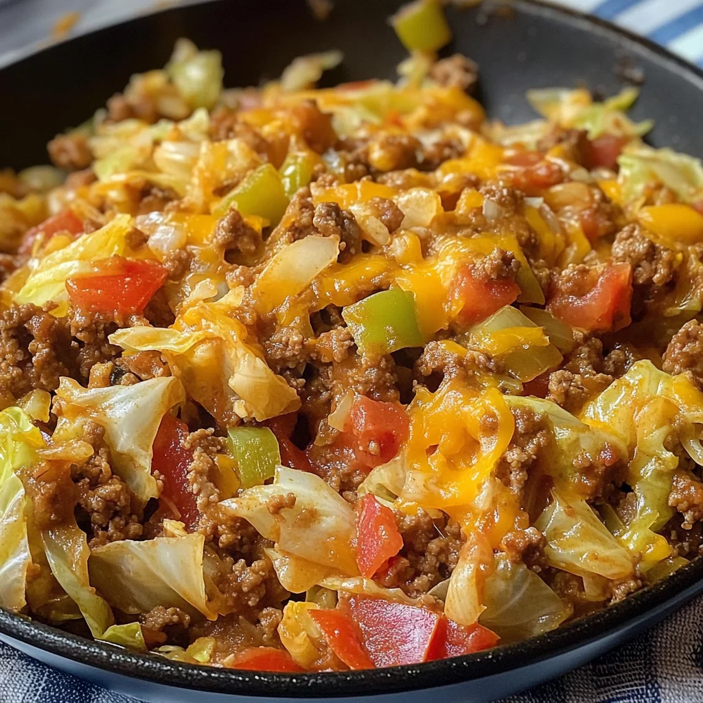 Cabbage Roll Skillet (Easy Keto Ground Beef Dinner Recipe)