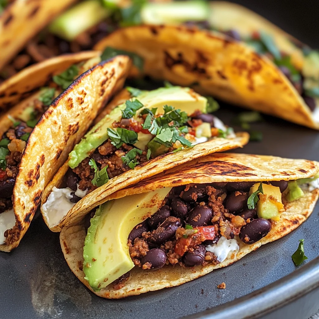 Crispy Black Bean Tacos (so easy + vegan!)