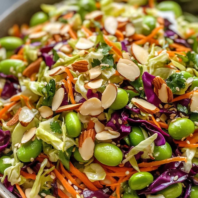 Crunchy Cabbage and Edamame Salad with Sesame Ginger Dressing
