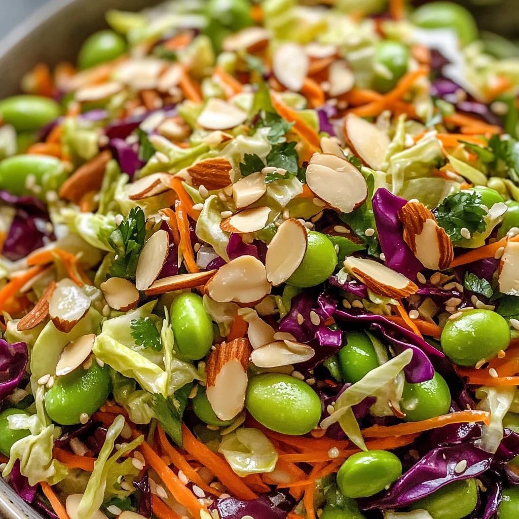 Crunchy Cabbage and Edamame Salad with Sesame Ginger Dressing