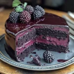 Decadent Blackberry Velvet Gothic Cake
