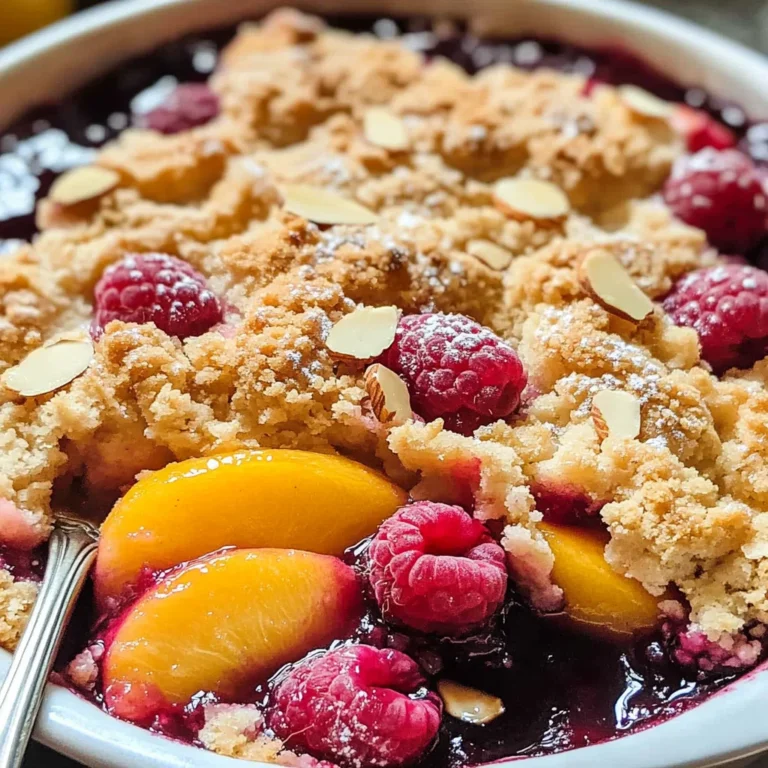 Easy Peach and Raspberry Cobbler