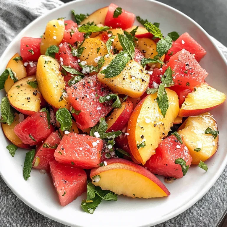 Easy Summer Peach Watermelon Salad