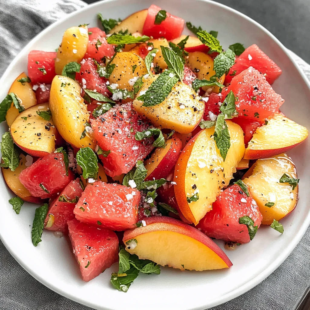 Easy Summer Peach Watermelon Salad