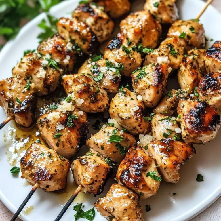 Garlic Parmesan Chicken Skewers