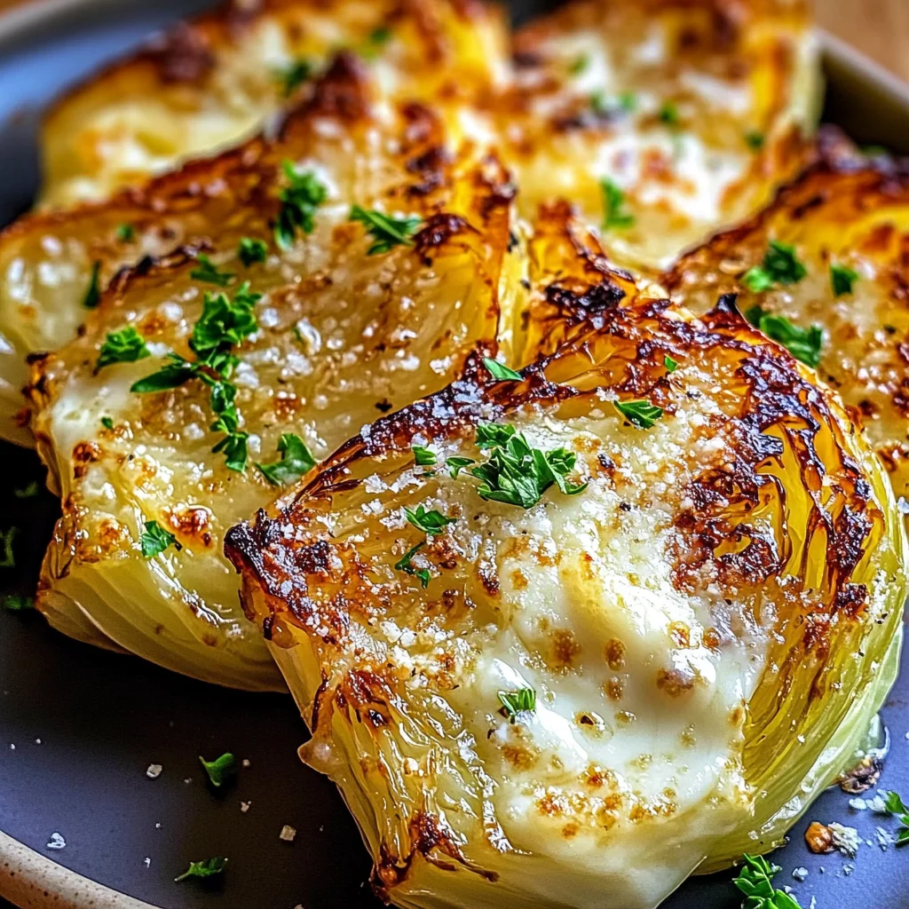 Garlic Parmesan Melted Cabbage