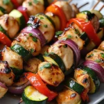 Grilled Honey Garlic Chicken Skewers with Veggies