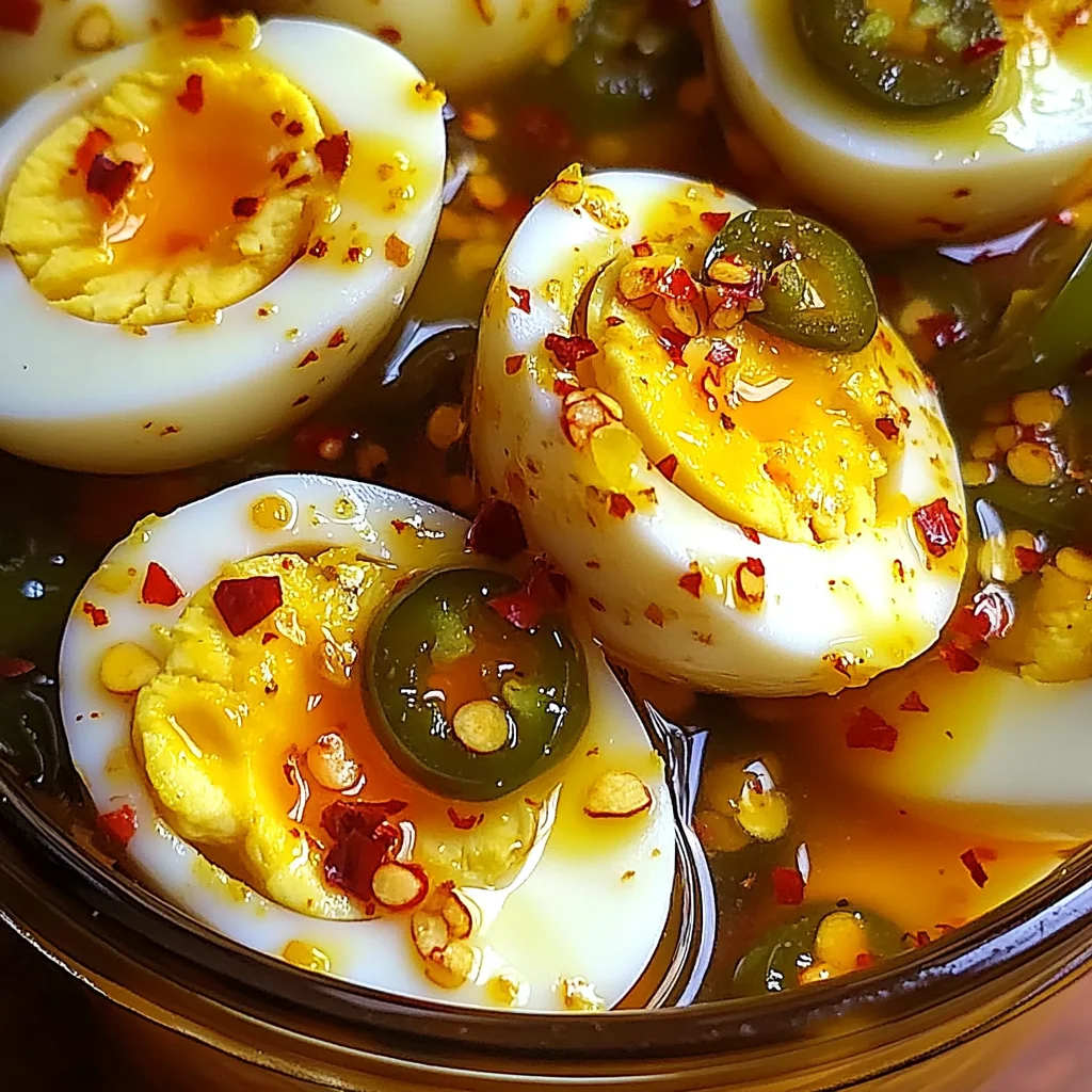 Hot & Spicy Garlic Pickled Eggs Recipe