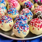 Patriotic No-Bake Cake Batter Truffles