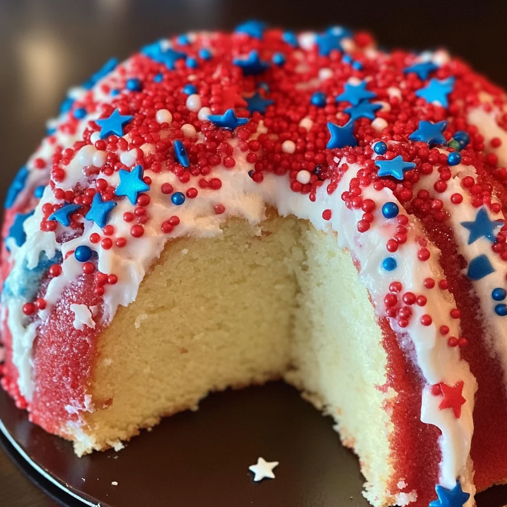 Red, White, and Blue Bundt Cake