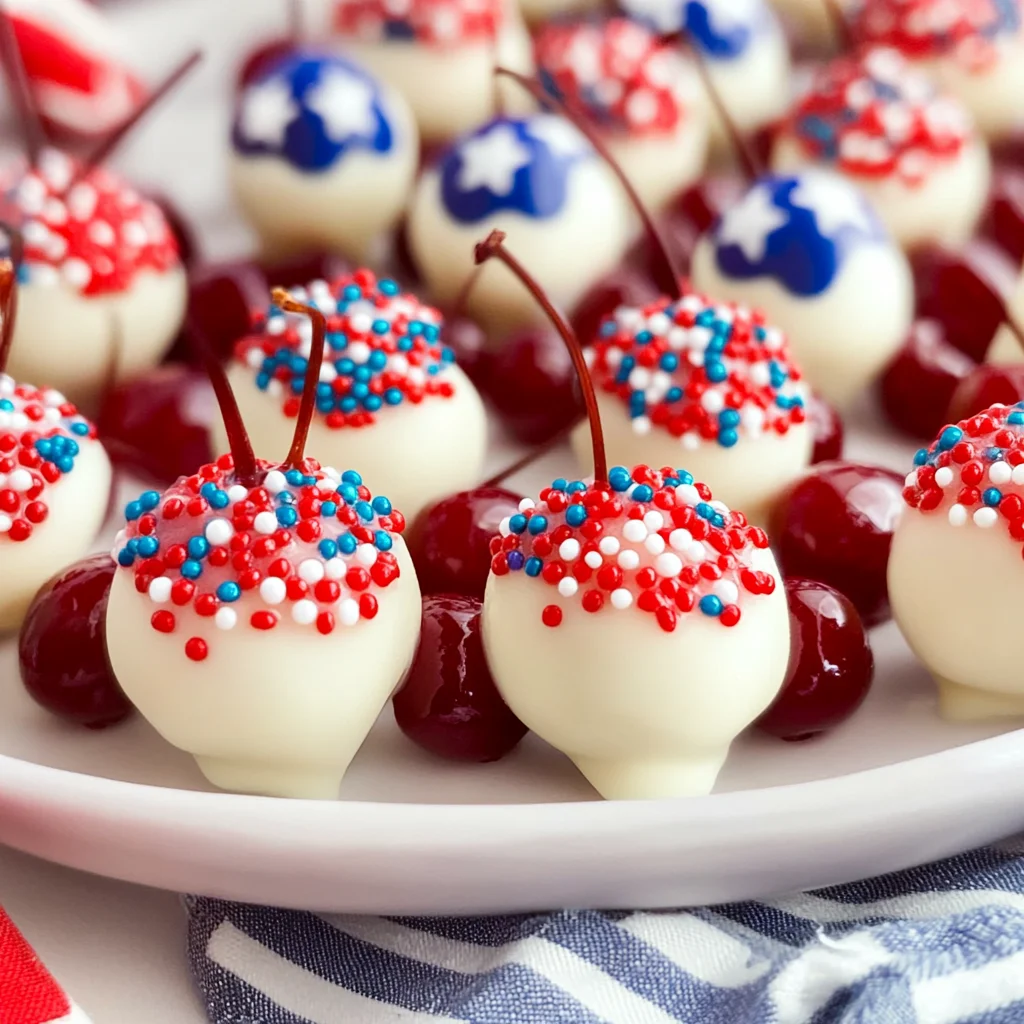 Red, White, and Blue Drunken Cherries