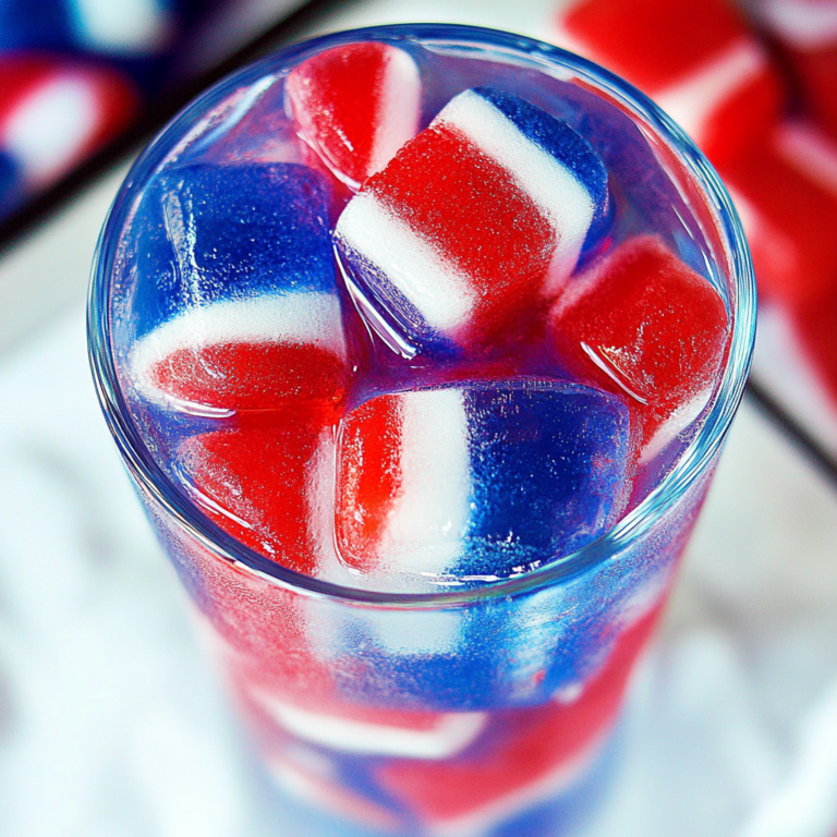 Red, White, and Blue Ice Cubes