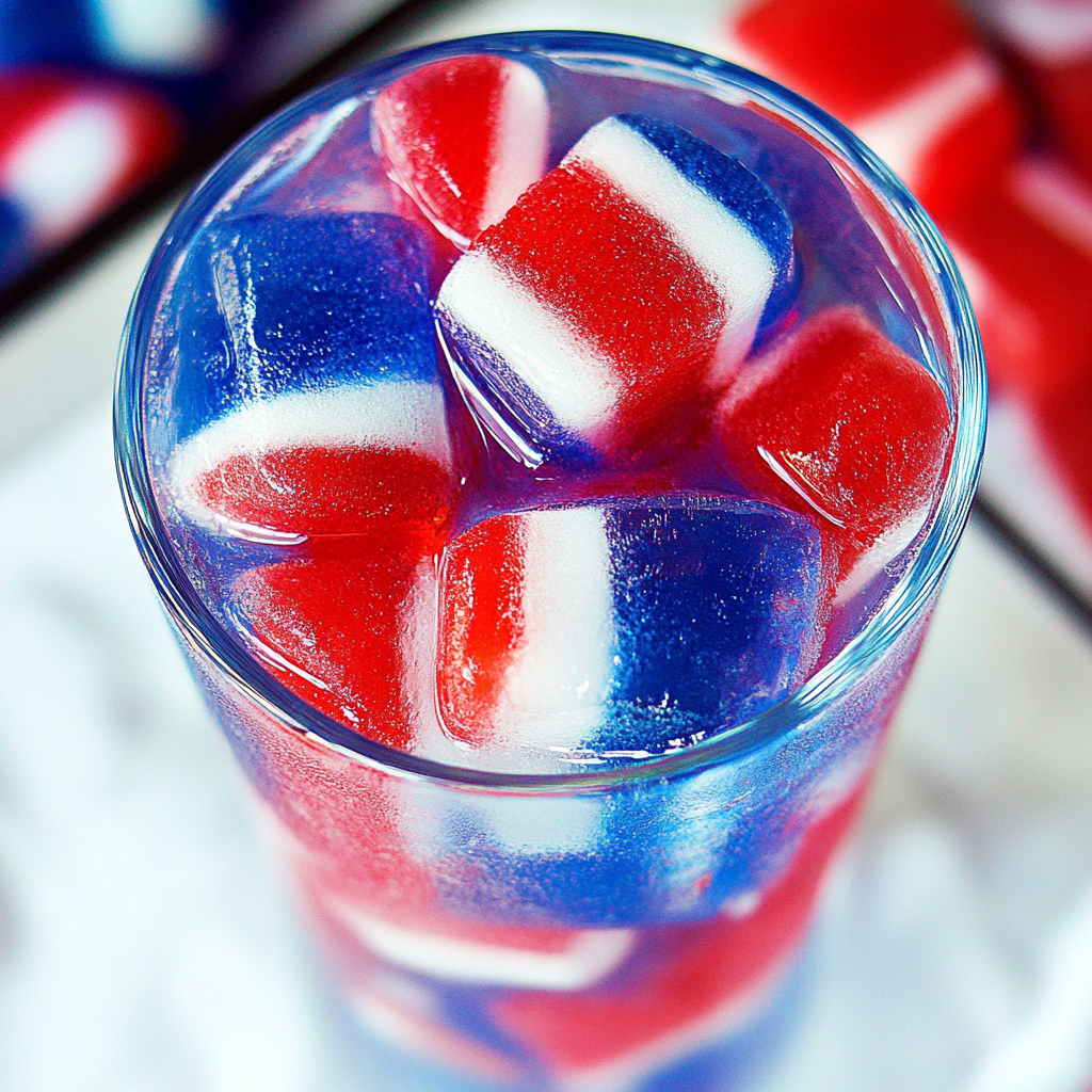 Red, White, and Blue Ice Cubes